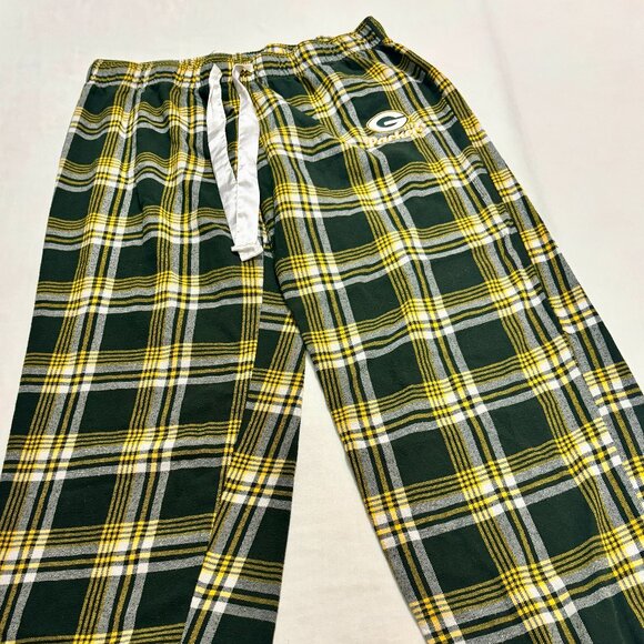 ~~GREEN BAY PACKERS UNISEX EMBROIDERED FLANNEL L LOUNGING PANTS - Picture 1 of 5